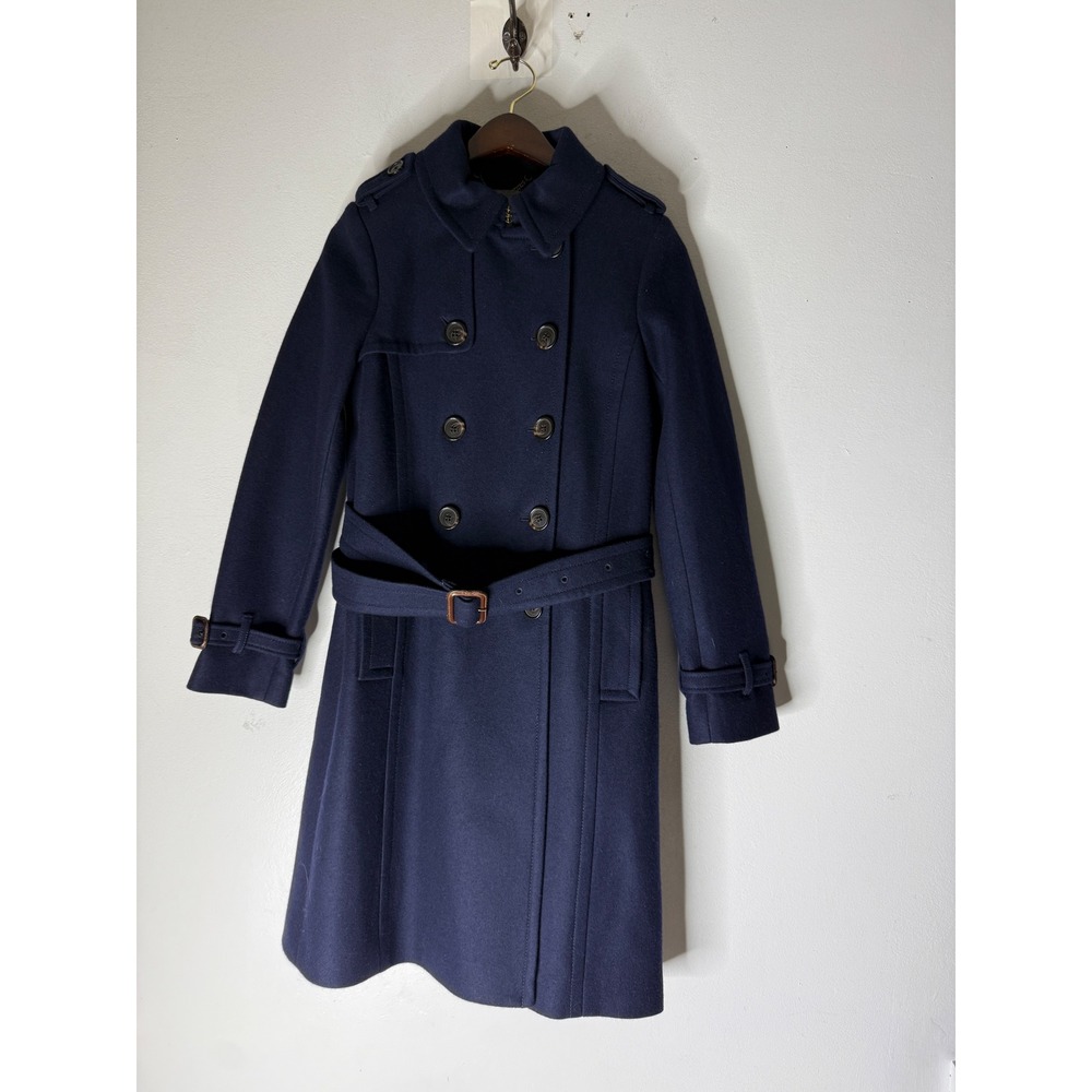 J.Crew Navy Wool Cashmere Nello Gori Belted Trench Coat 28231 Women 2